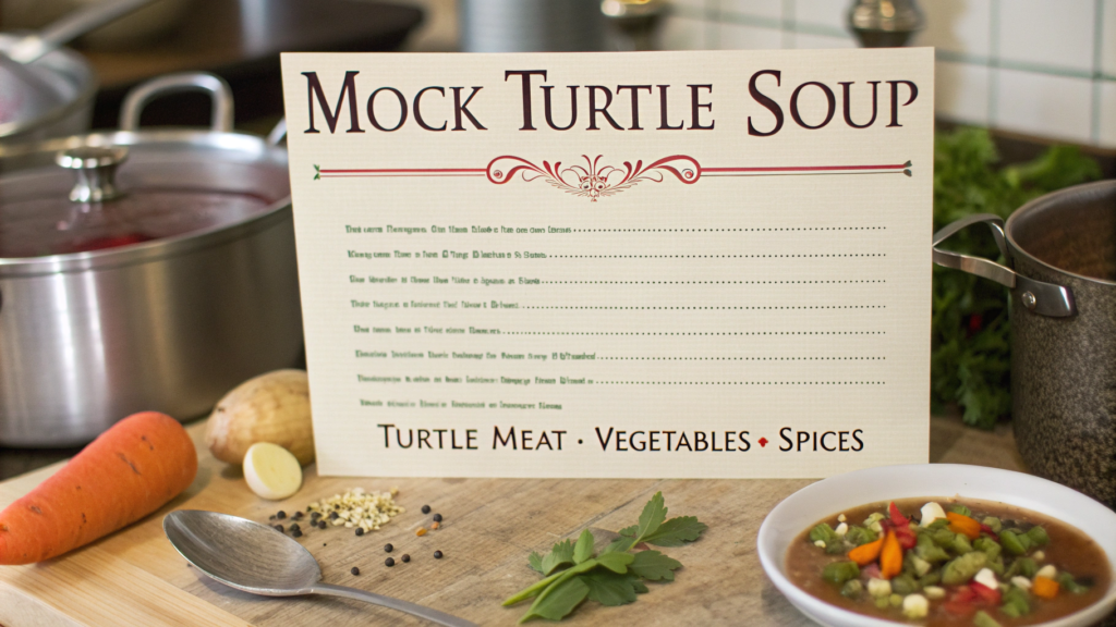 mock turtle soup, history of mock turtle soup, how to make mock turtle soup, mock turtle soup ingredients, mock turtle soup recipe