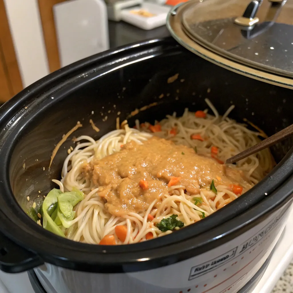 Crock Pot Thai Peanut Noodles guide : Set and Forget
